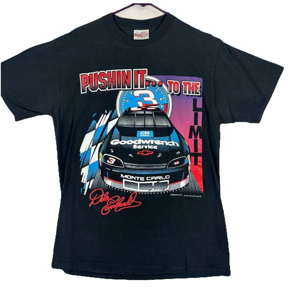 Dale Earnhardt  Vintage T-shirt S/S NASCAR Racing 1996 Black Men’s L Made USA
